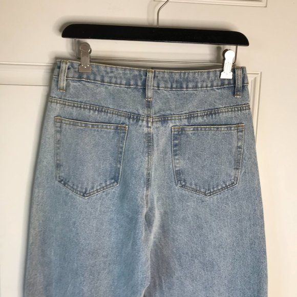 Beige Botany Women's Straight Leg Split Hem Jeans Light Blue ~ Size L (Tall) - Picture 5 of 6